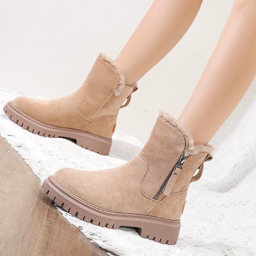 Livia – Damen Winterboots mit Fellfutter und Reißverschluss
