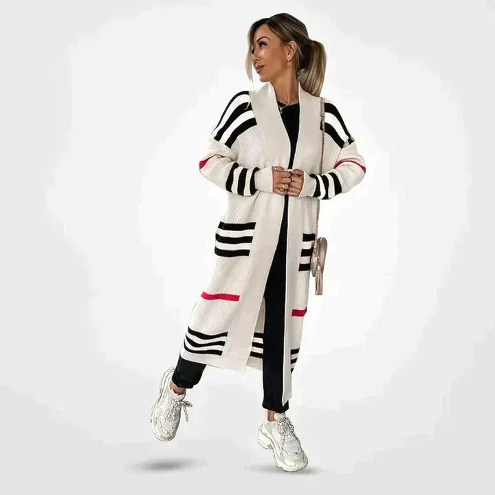 Luna – Damen Strickjacke gestreift