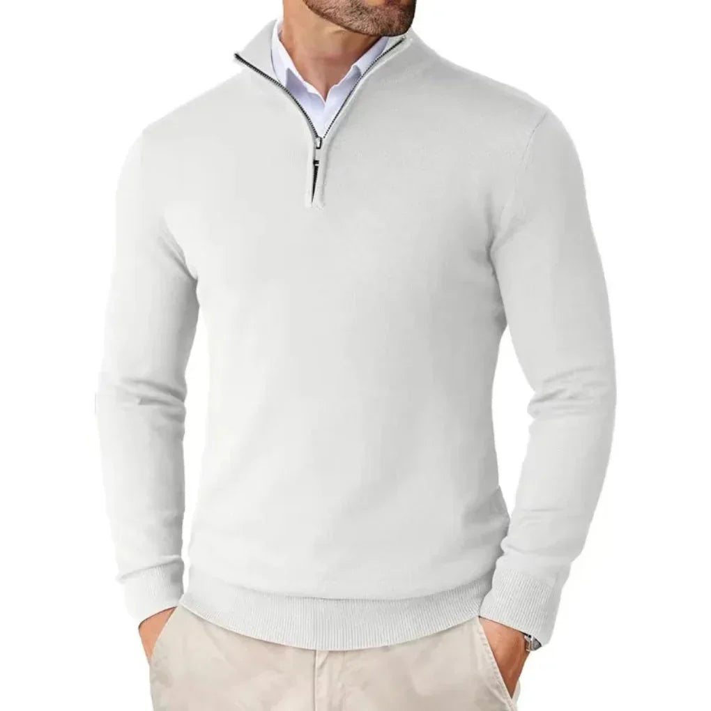 David - Herren Pullover mit Reißverschlusskragen