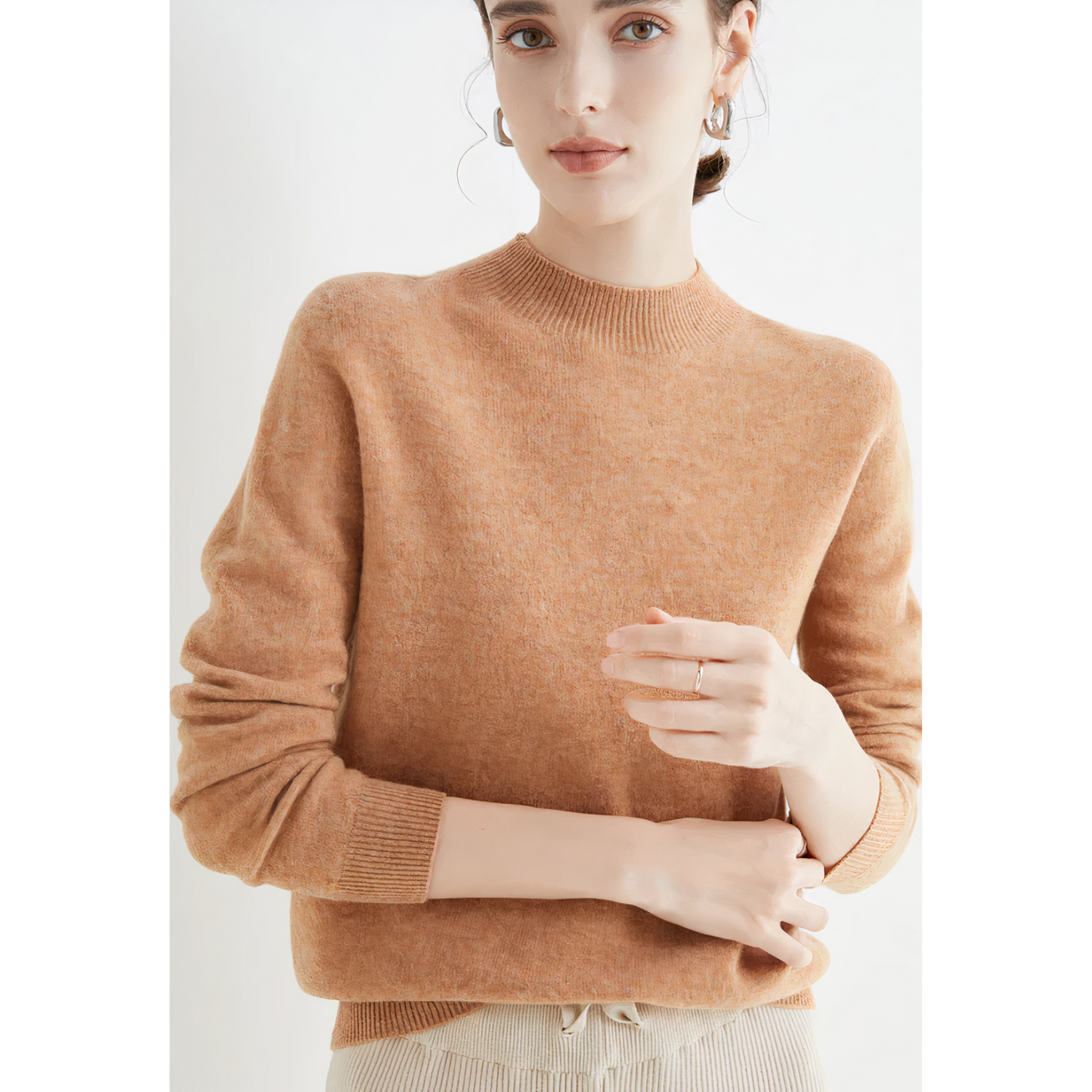 Emilia - Damen Pullover Rundhals Langarm weich
