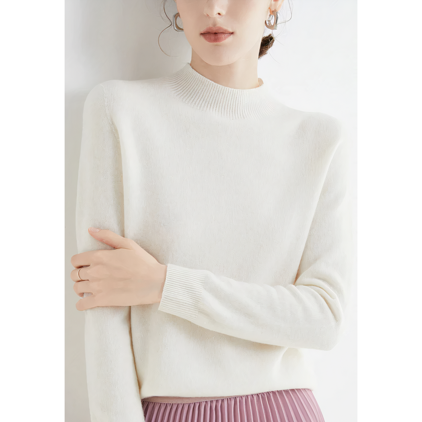 Emilia - Damen Pullover Rundhals Langarm weich