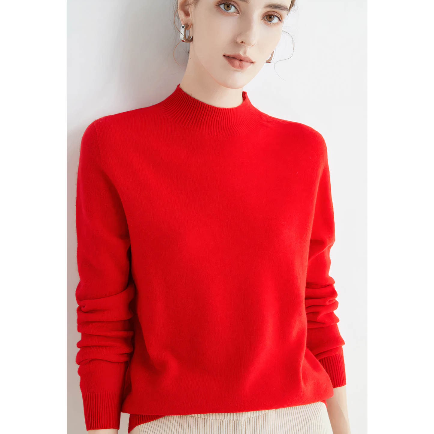 Emilia - Damen Pullover Rundhals Langarm weich