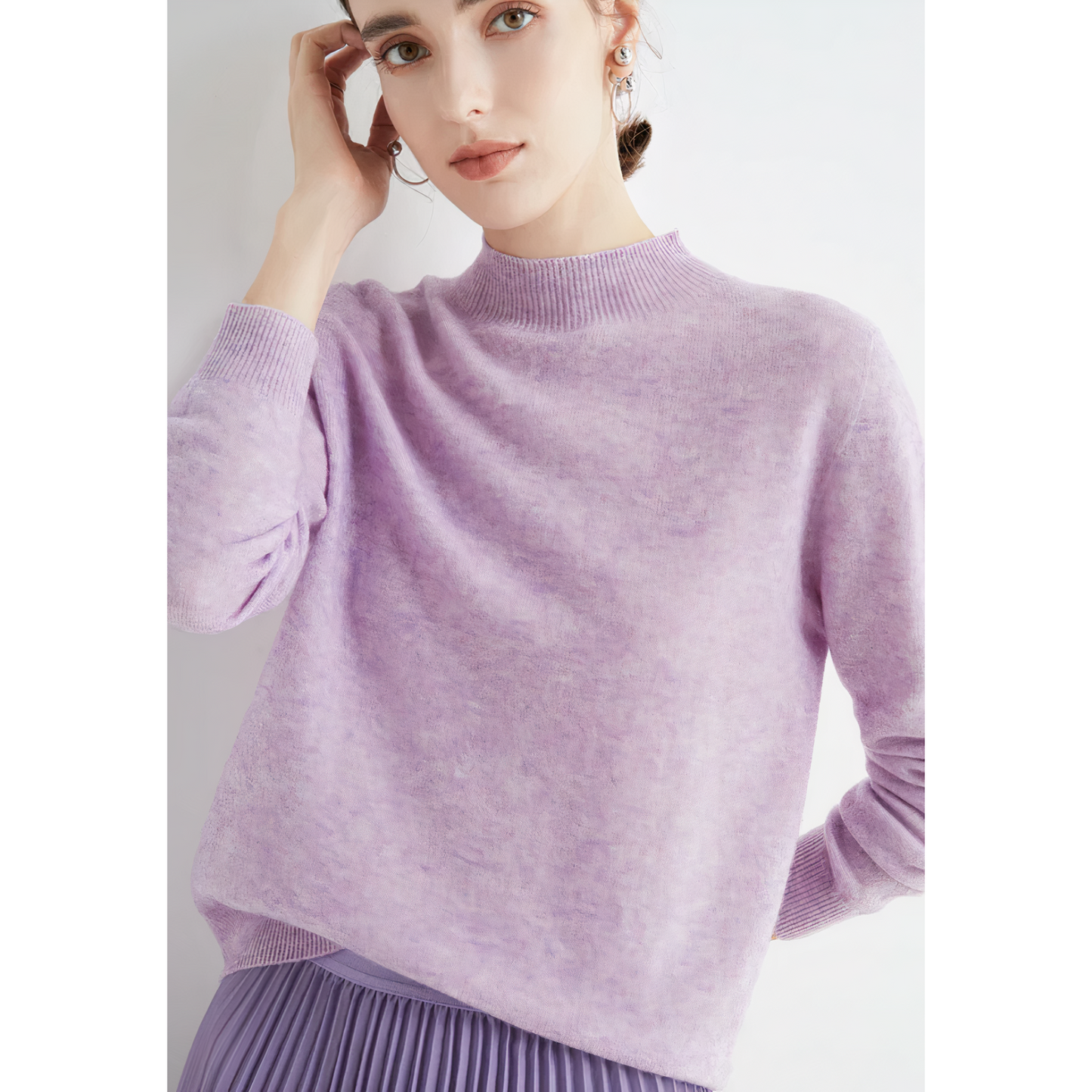 Emilia - Damen Pullover Rundhals Langarm weich