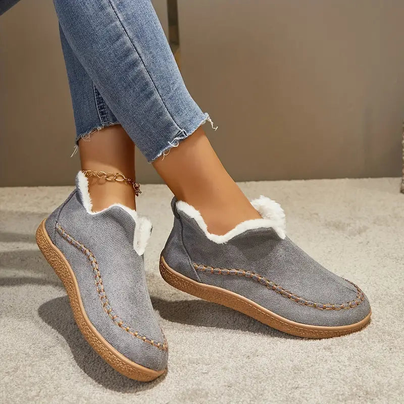 Clara - Damen Hausschuhe mit Fellfutter