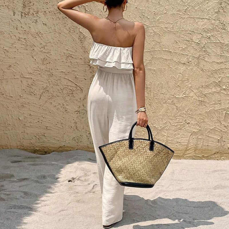 Leonie – Schulterfreier Sommer-Jumpsuit mit Rüschen