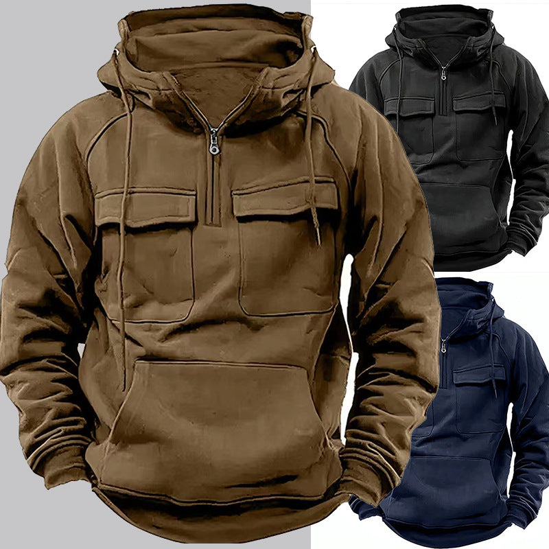 Leon - Herren Hoodie mit Brusttaschen und Kapuze