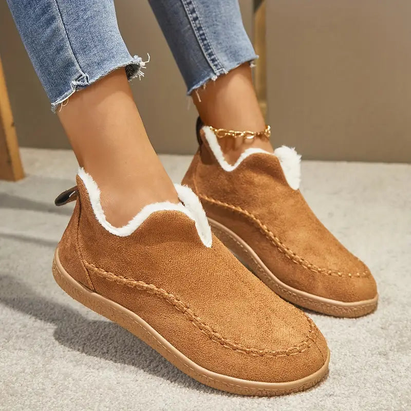 Clara - Damen Hausschuhe mit Fellfutter