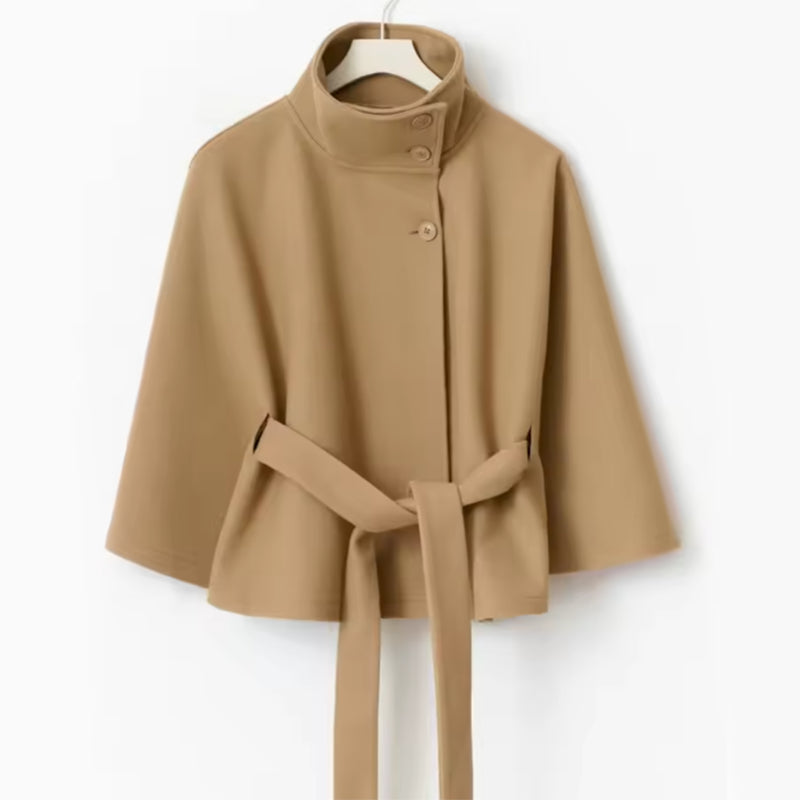 Amira - Damen Cape-Mantel mit Taillengürtel