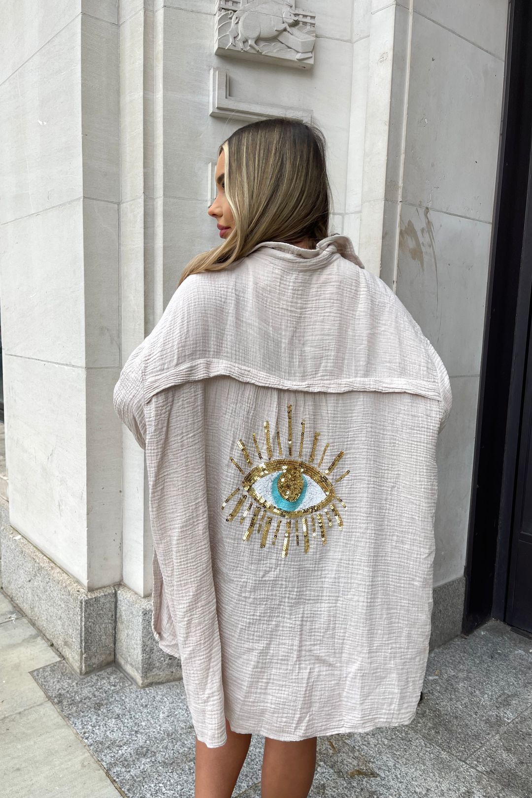 Clara - Damen Baumwolle Hemdkleid mit Knopfleiste