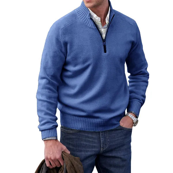 Tom – Herrenpullover mit Reißverschlusskragen