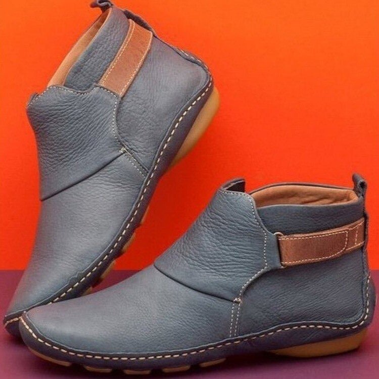 Nina – Leder-Stiefeletten Damen mit Bequemer Sohle und Elastischem Einsatz