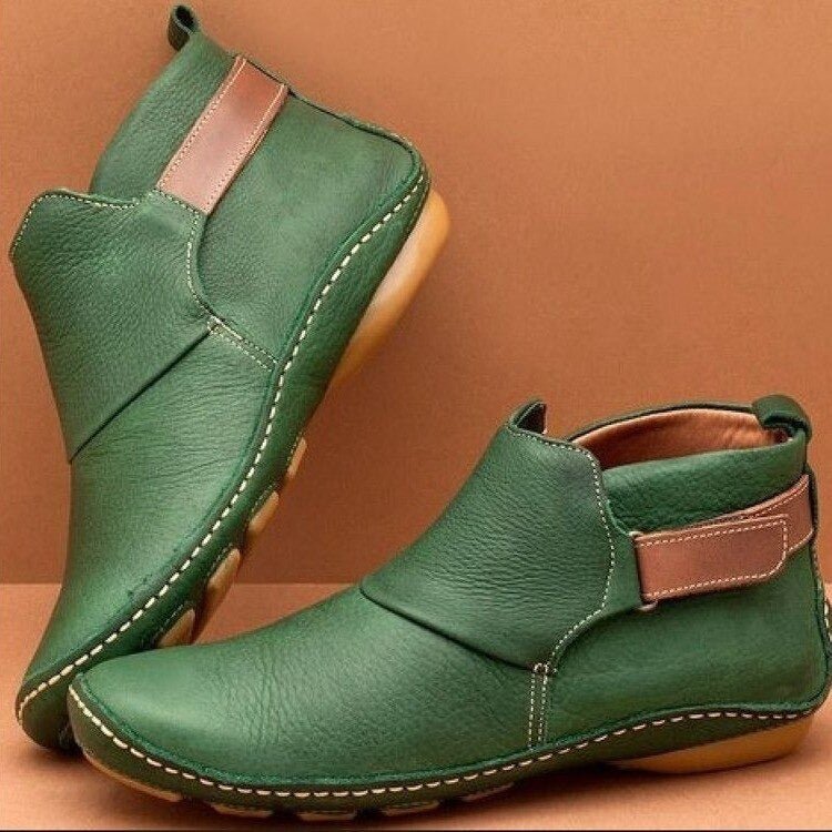Nina – Leder-Stiefeletten Damen mit Bequemer Sohle und Elastischem Einsatz