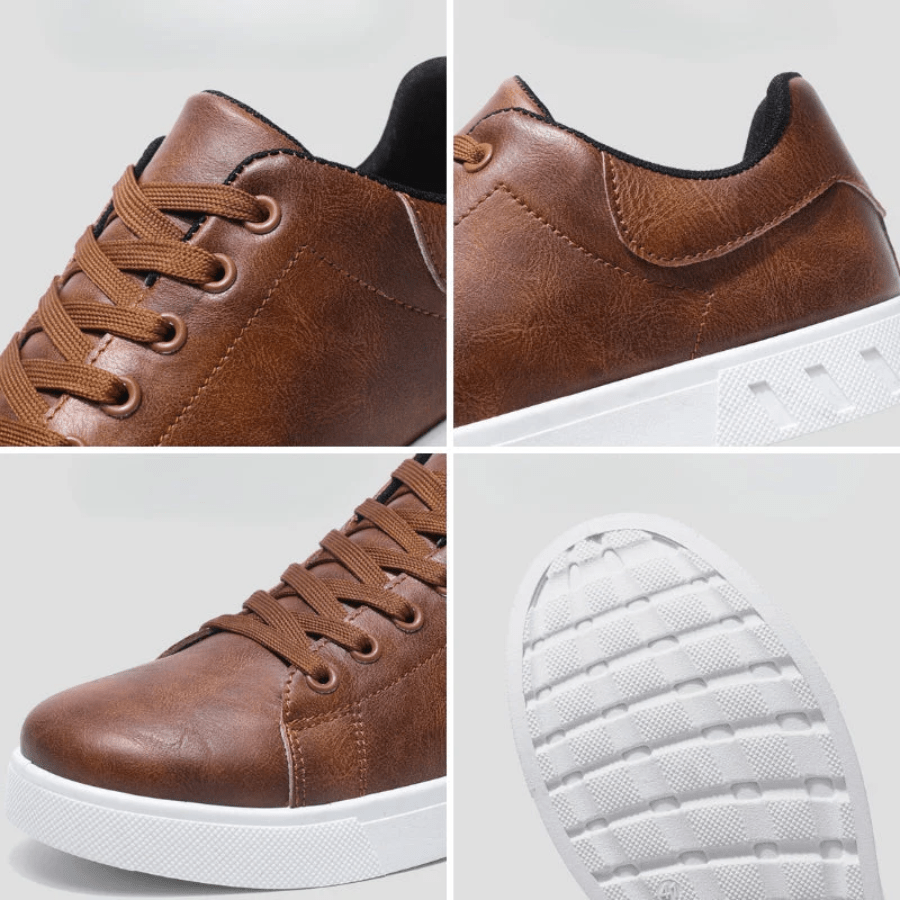 Elyas – Sneaker im Leder-Look mit Schnürung und Gummisohle