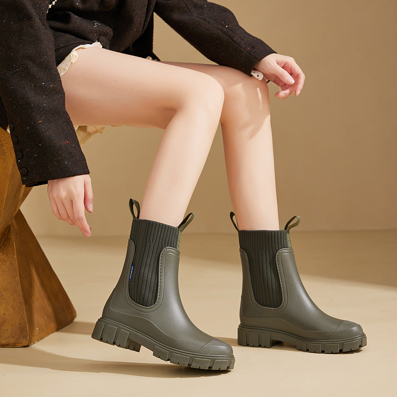 Elena - Damen Chelsea Boots mit Profilsohle und elastischem Schaft
