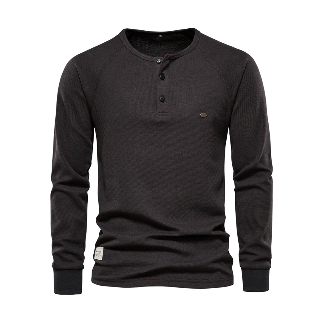 Max - Herren Henley Shirt mit Knopfleiste
