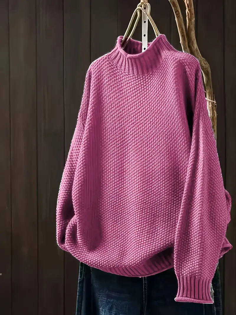 Sofia - Damen Strickpullover mit hohem Kragen