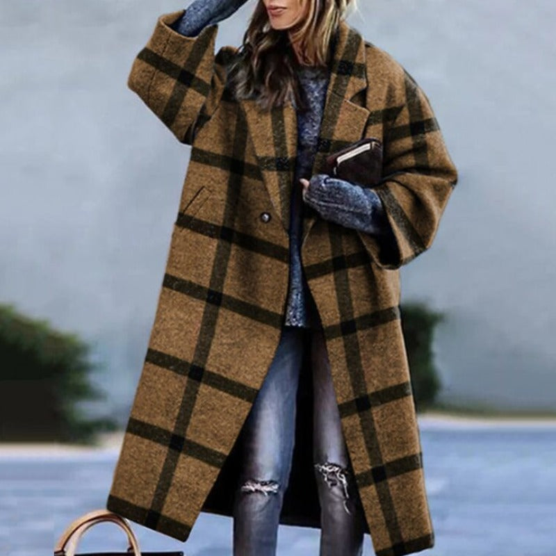 Marisol - Damen Oversize Mantel Zweifarb Design