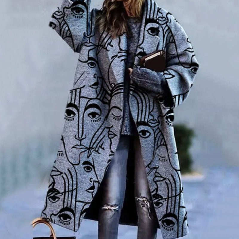 Marisol - Damen Oversize Mantel Zweifarb Design