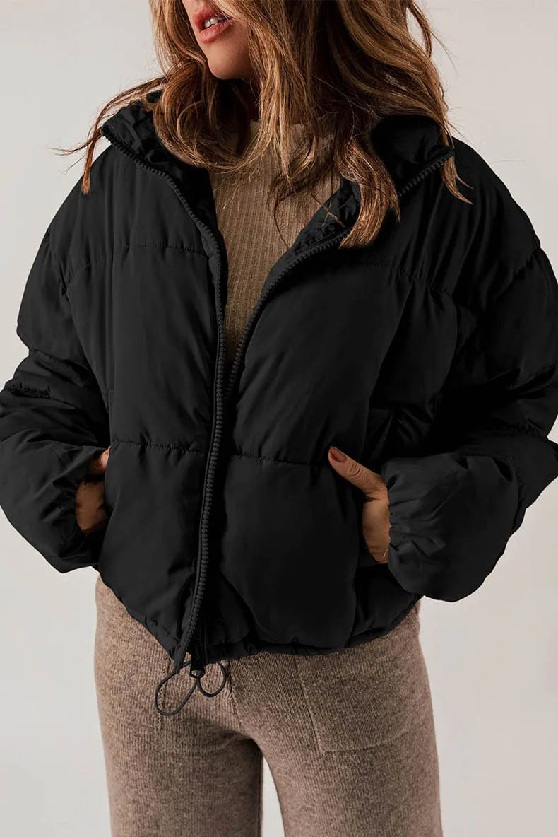 Selina - Damen Steppjacke Cropped mit Stehkragen