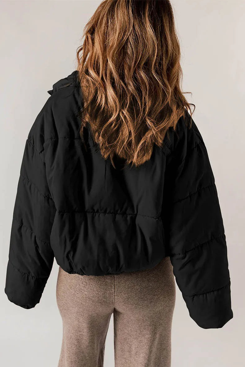 Selina - Damen Steppjacke Cropped mit Stehkragen
