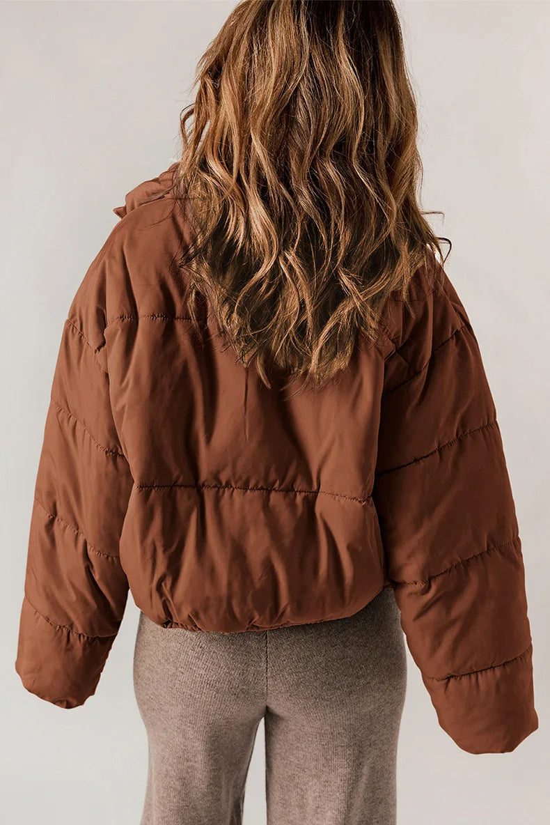 Selina - Damen Steppjacke Cropped mit Stehkragen