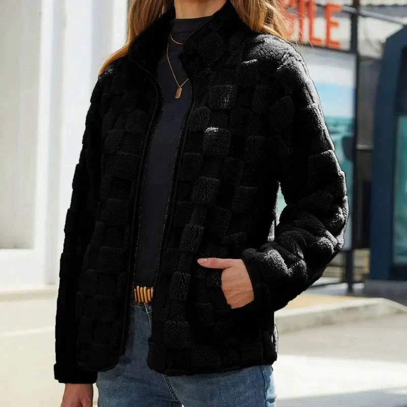 Elisa - Damenjacke mit Reißverschluss und Karomuster
