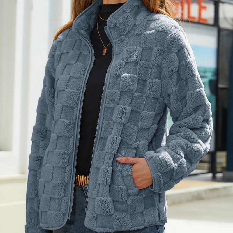 Elisa - Damenjacke mit Reißverschluss und Karomuster