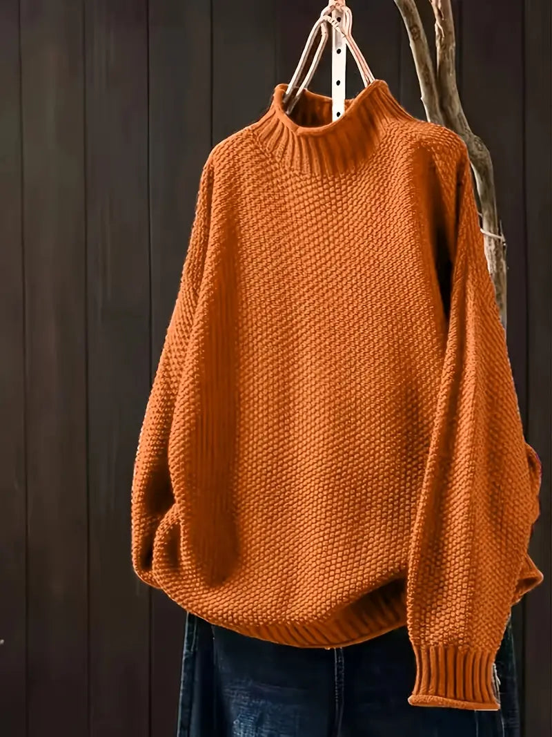 Sofia - Damen Strickpullover mit hohem Kragen