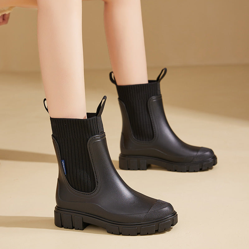 Elena - Damen Chelsea Boots mit Profilsohle und elastischem Schaft