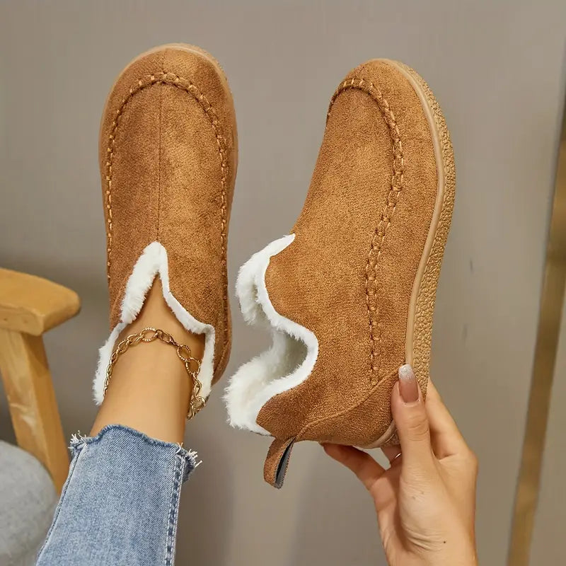 Clara - Damen Hausschuhe mit Fellfutter