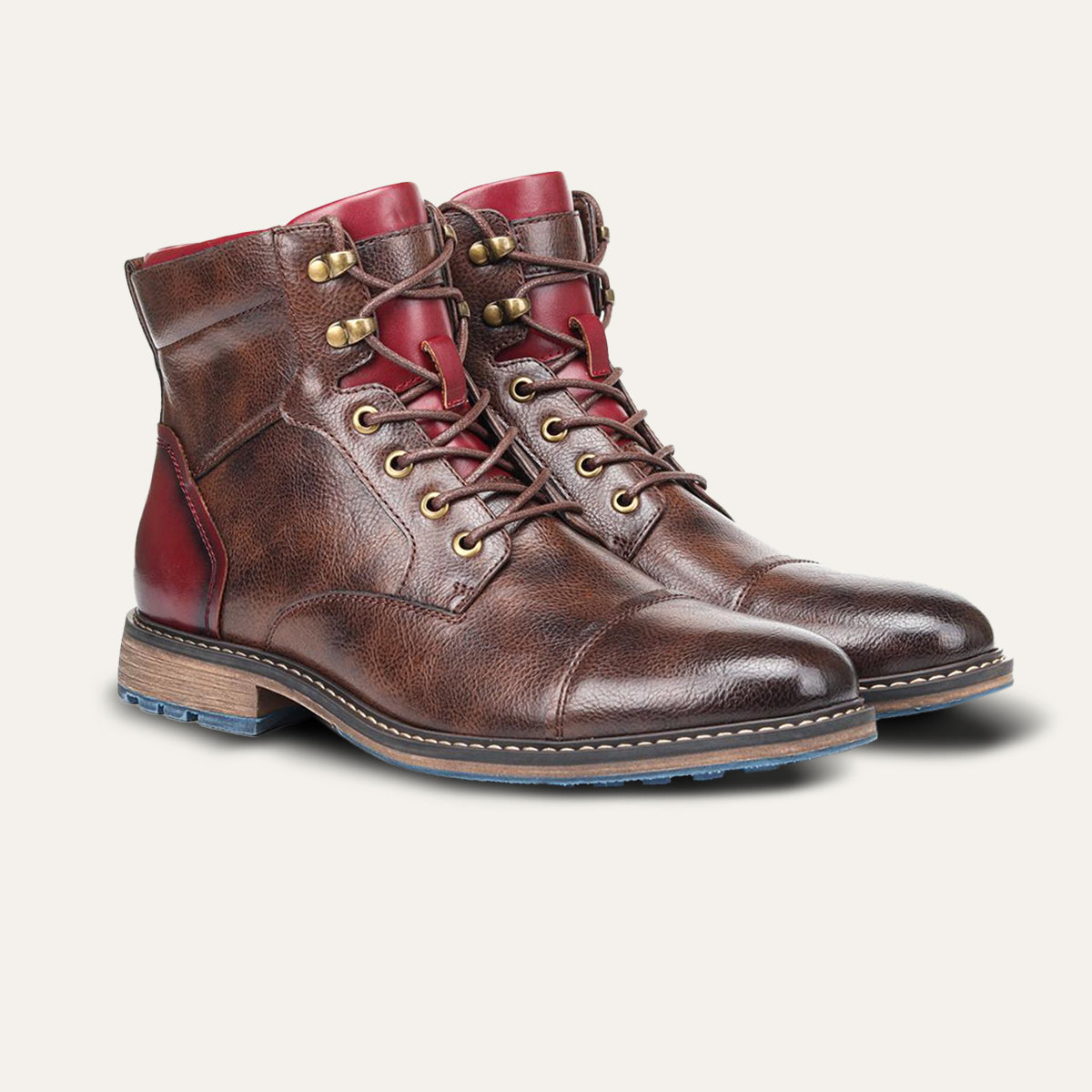 David – Robuste Leder-Boots mit Kontrastdetails für Herren