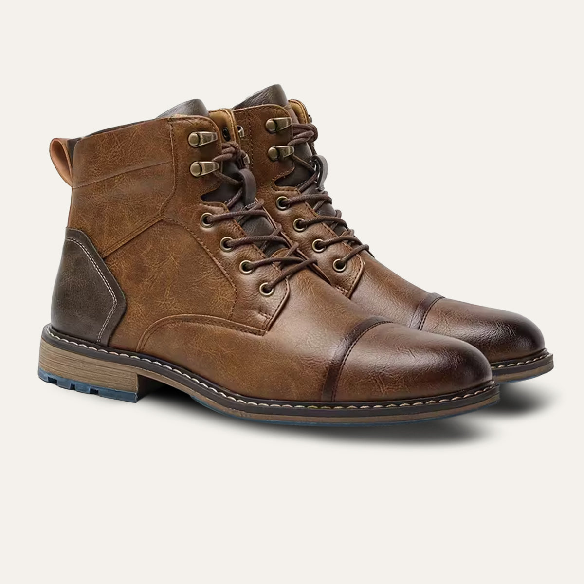 David – Robuste Leder-Boots mit Kontrastdetails für Herren