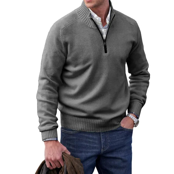 Tom – Herrenpullover mit Reißverschlusskragen