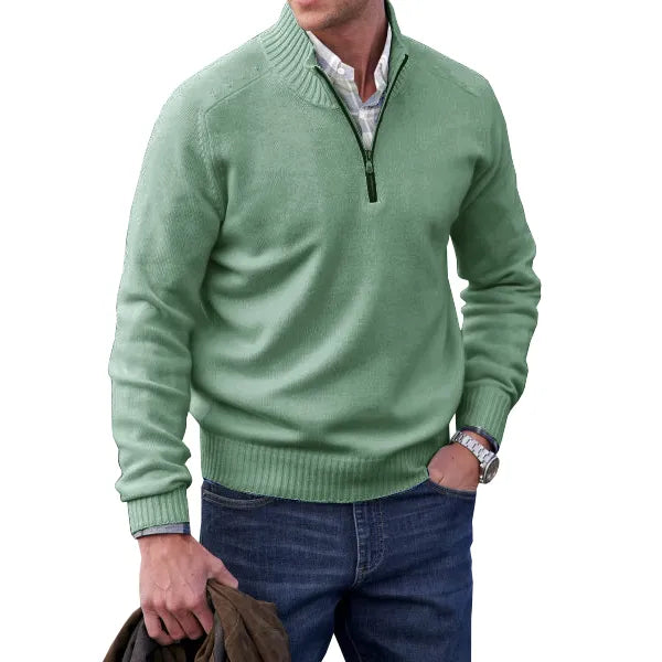 Tom – Herrenpullover mit Reißverschlusskragen