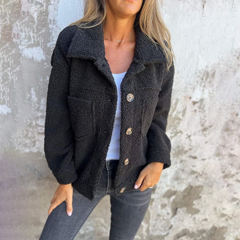 Sofia - Damen Teddyjacke Übergangsjacke