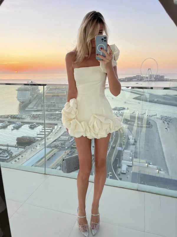 Jazlyn | Mini vestido de un hombro