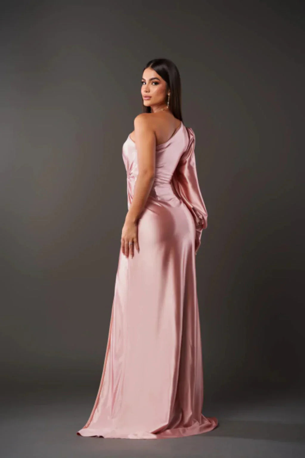 Valeria - Damen Abendkleid One-Shoulder mit Drapierung und Schlitz