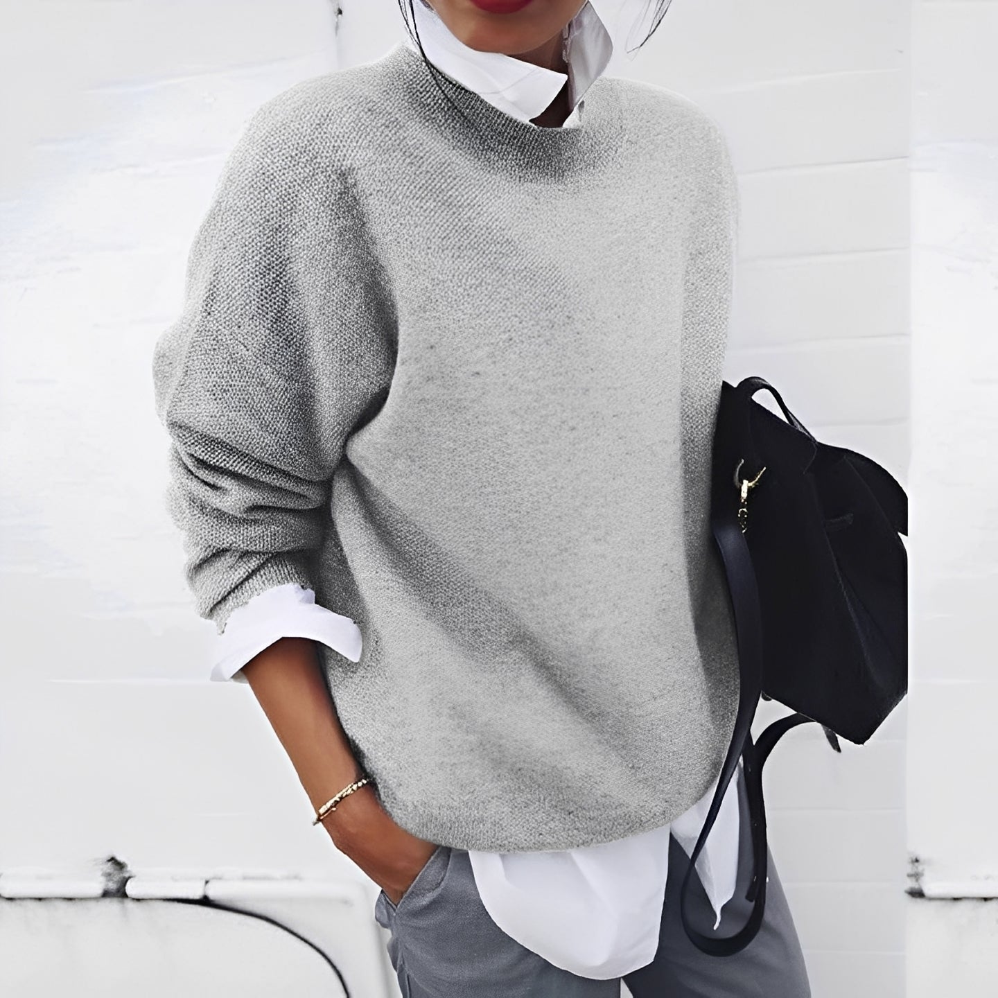 Amelia - Damen Pullover mit Rundhalsausschnitt