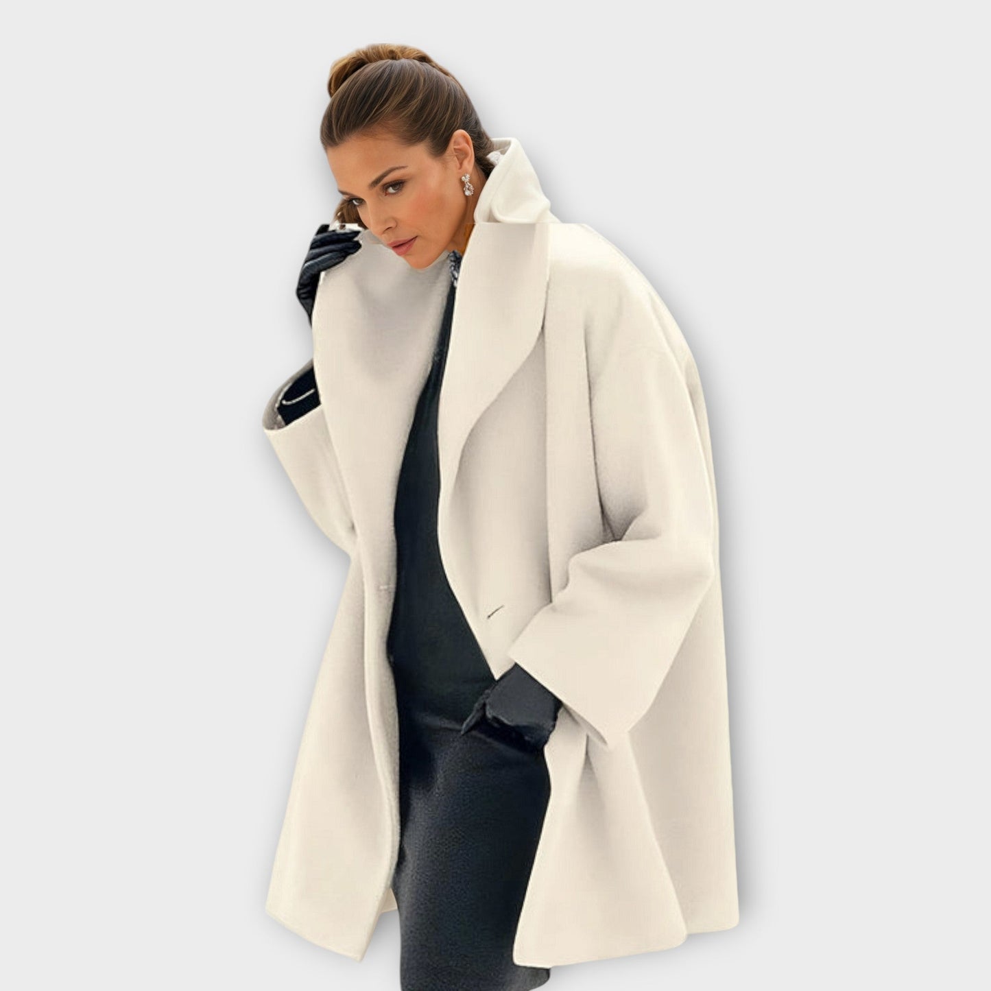 Elisa – Damen Wollmantel mit weitem Schnitt