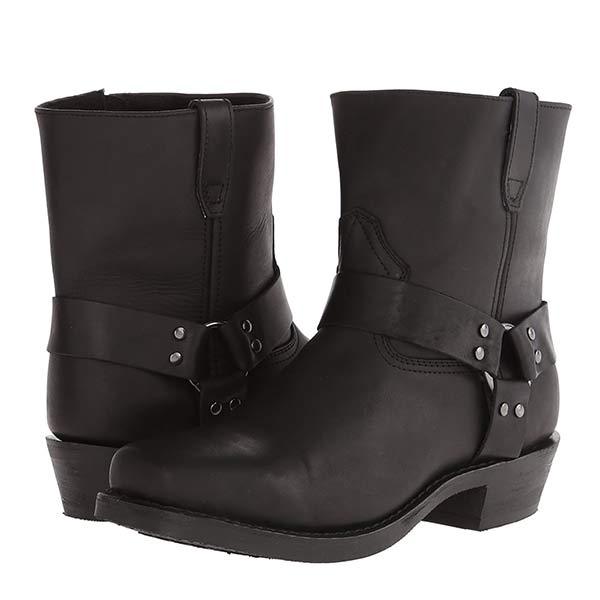 Felix - Herren Lederstiefel im Biker-Stil mit Riemen