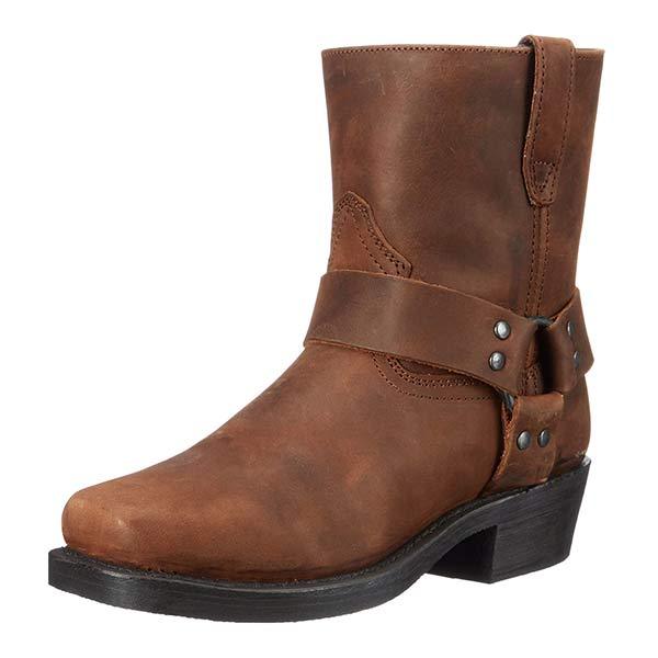 Felix - Herren Lederstiefel im Biker-Stil mit Riemen