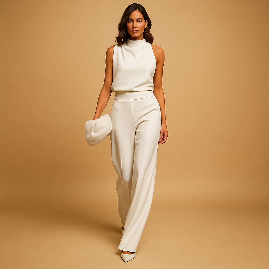 Clara - Damen Ensemble ärmellos mit weiter Hose