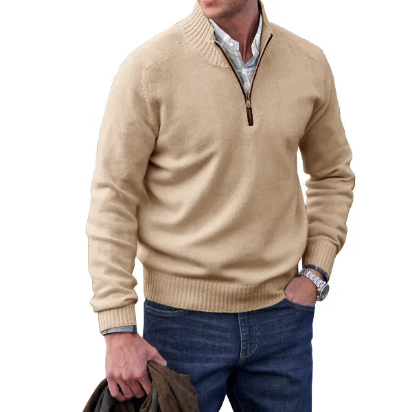 Tom – Herrenpullover mit Reißverschlusskragen