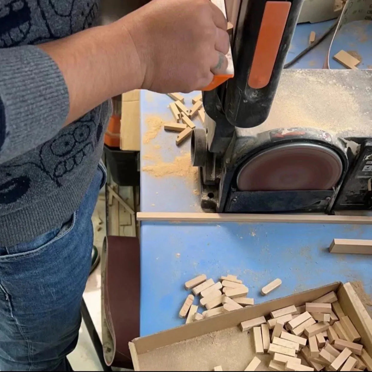 Handmade Balloon-Head Wooden Fighter Puppets