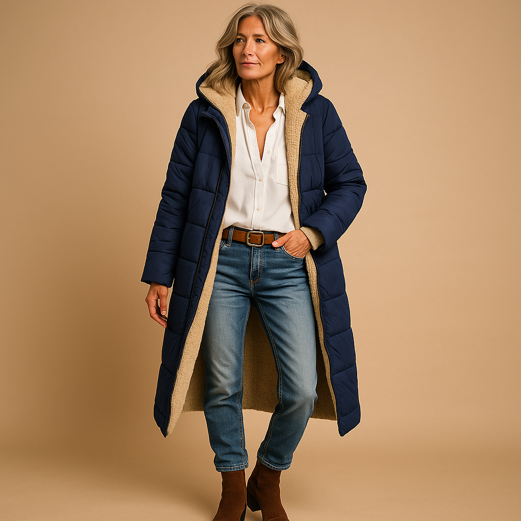 Helena – Langer Steppmantel Damen