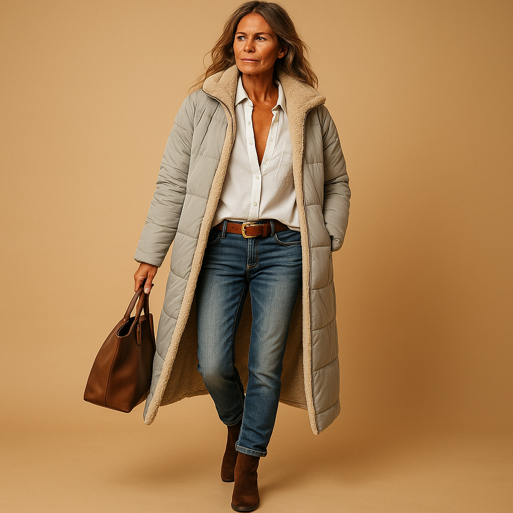 Helena – Langer Steppmantel Damen