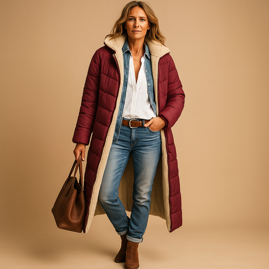 Helena – Langer Steppmantel Damen