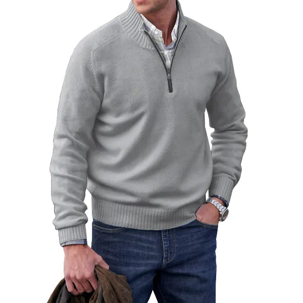 Tom – Herrenpullover mit Reißverschlusskragen