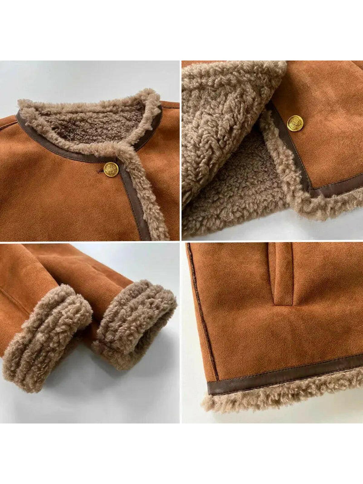 Sophie – Teddyfell-Jacke Damen mit Knopfleiste und Kuschel-Innenfutter