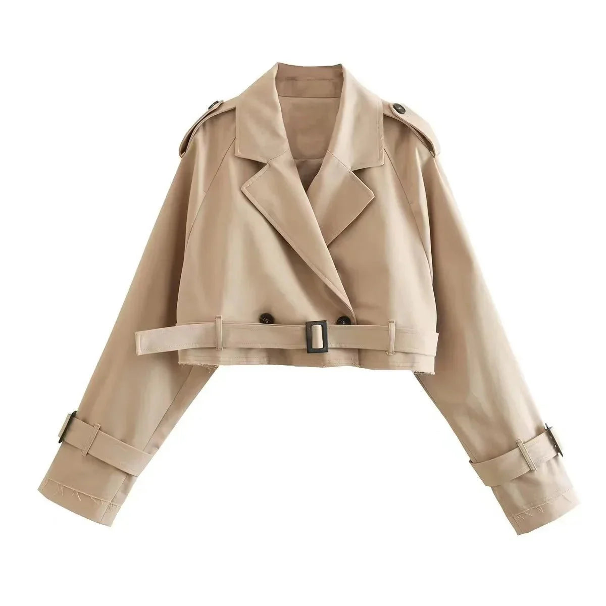 Hyacinth – Damen Trenchcoat im kurzen Schnitt mit Gürtel